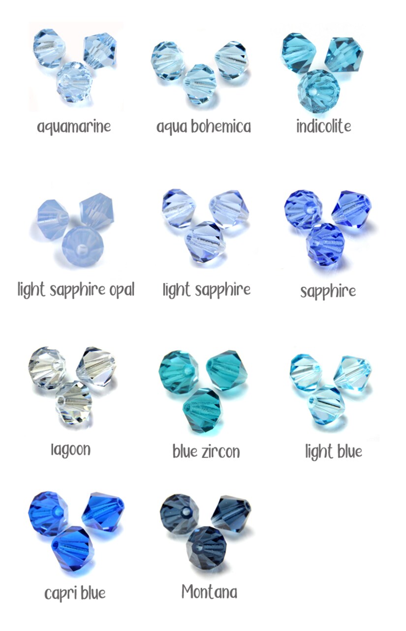 10 pcs Glass Bicone Charms, 6mm Czech Crystal Bead Dangles, Choose Color, Adorabilities